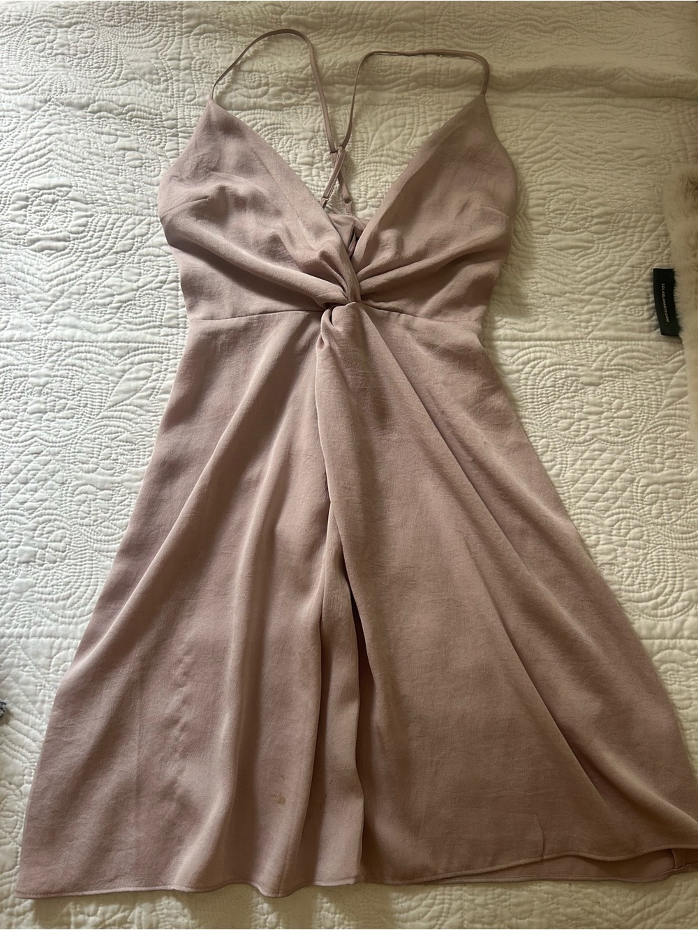 Express Dusty Rose Knot-Front Mini Dress